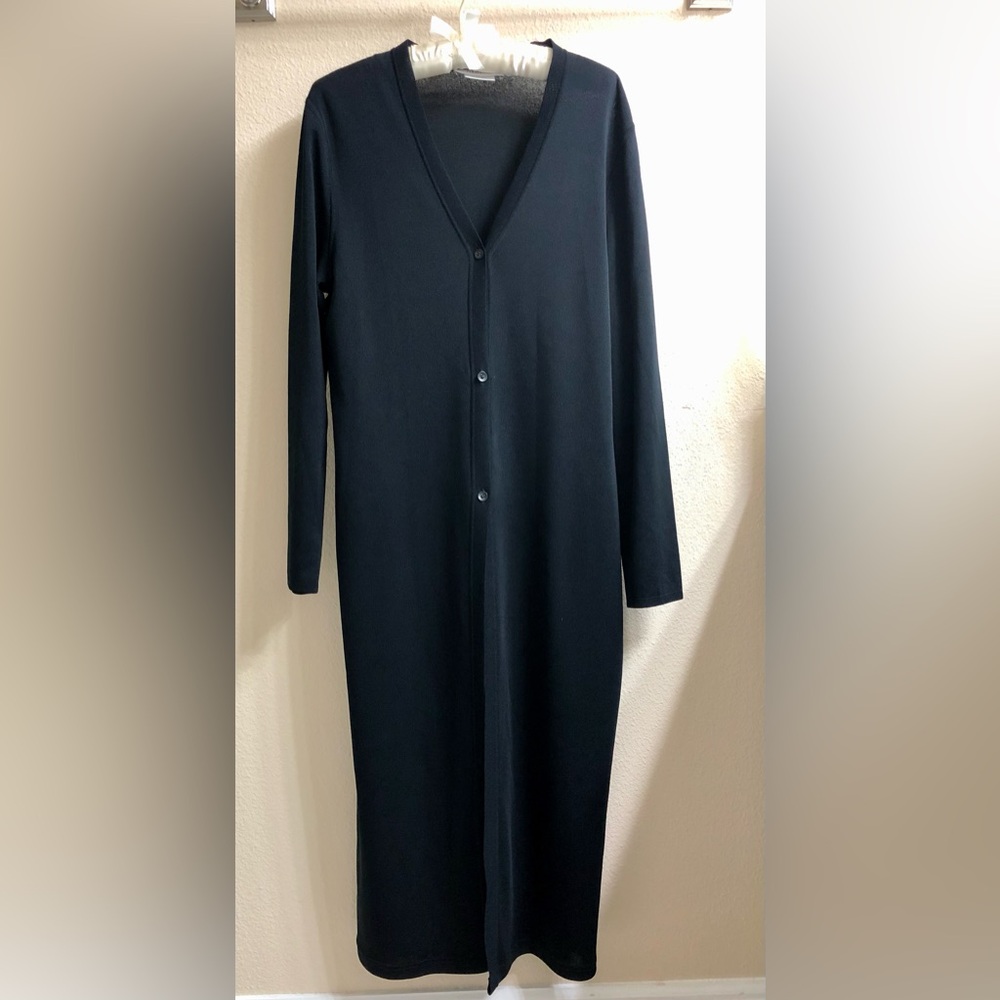 Elegant Black Long Cardigan